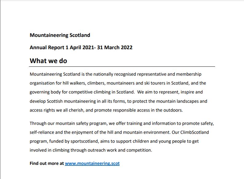 Mountaineering Scotland Strategic Framework 2022-25