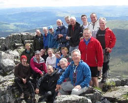 Climbing club members on the hill