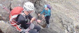 Guide and client on a scrambling route on Skye