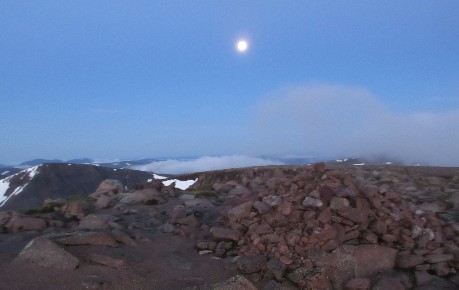 Braeriach plateau under midsummer moonlight