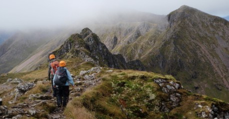 Traversing the Aonach Eagach